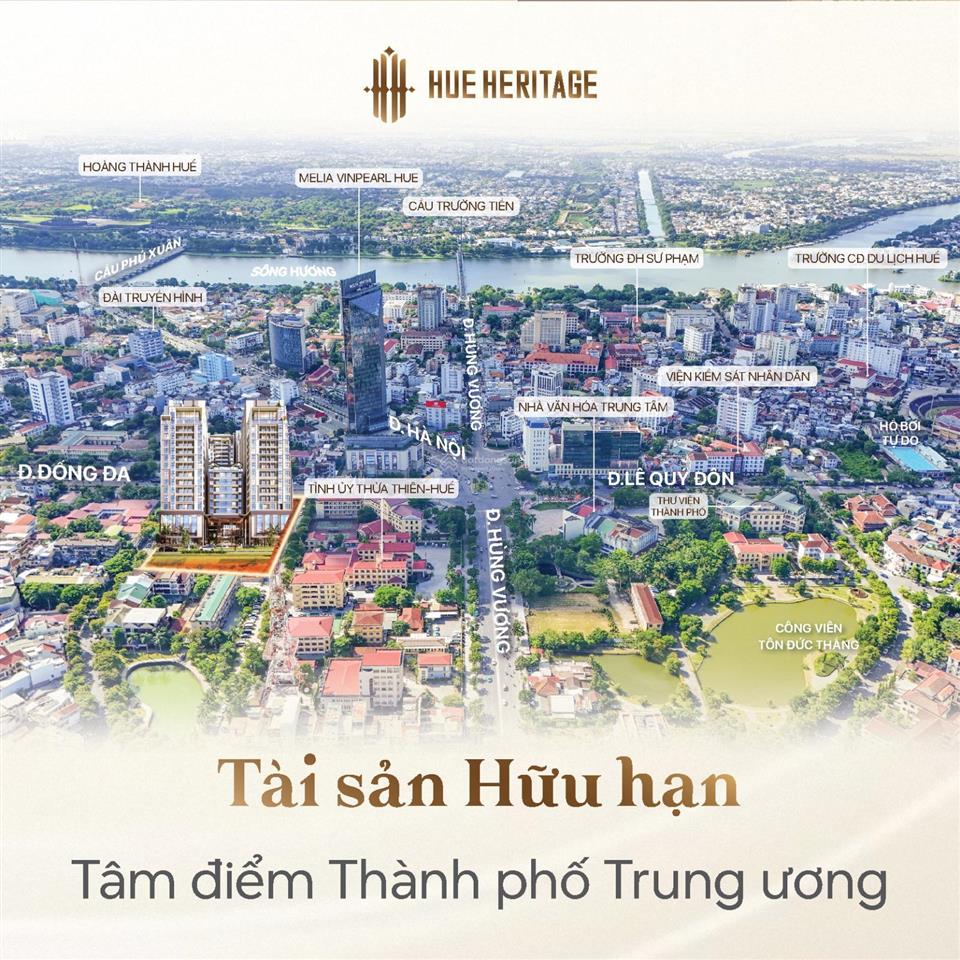 Hàng hiếm độc nhất căn hộ 3 phòng ngủ view sông hương hiếm tại trung tâm huế