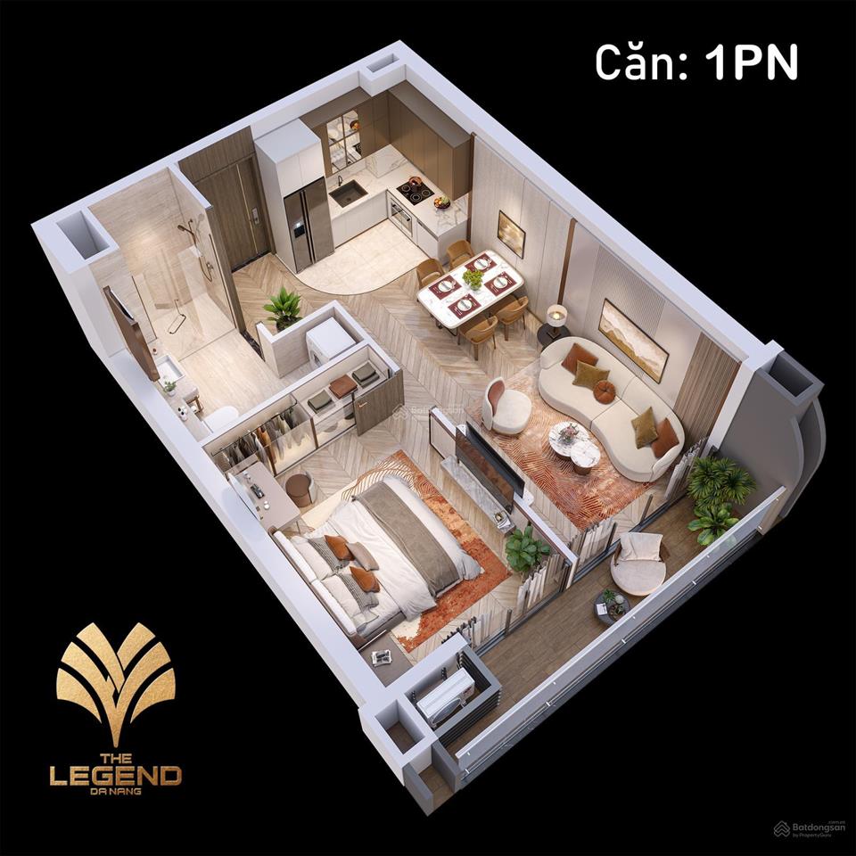Bán căn hộ trung tâm đà nẵng ngay cầu rồng  1pn, 1wc tại lô 20a, the legend city, 8,75 tỷ, 51,5m2