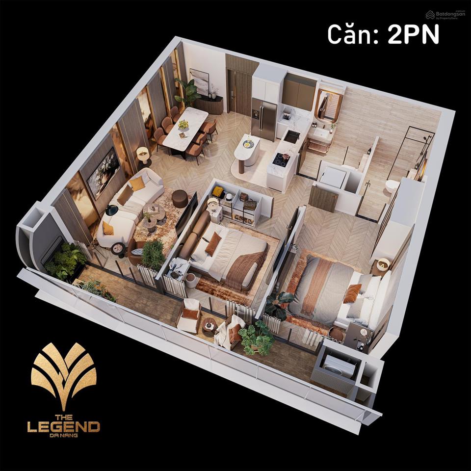Căn hộ cao cấp 2pn trung tâm đà nẵng, the legend sở hữu 4 mặt tiền ngày cầu rồng, xem pháo hoa diff