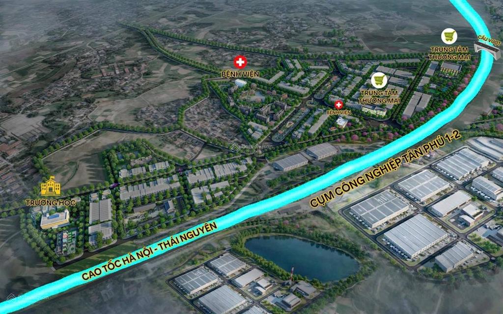 Tân phú city  kết nối trực tiếp cao tốc hà nội  thái nguyên, 20tr/m², chiết khấu 28%