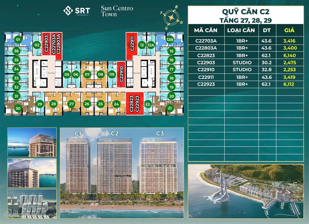 Bán căn hộ chung cư tại sun centro town, 1,6 tỷ, 30,2 m2, giá tốt