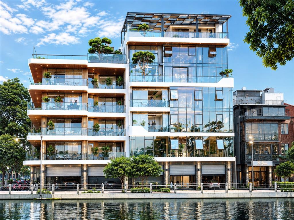 Siêu phẩm tòa nhà 7,5 tầng  lô góc 200m2  view mặt hồ long biên phù hợp ở, văn phòng, kinh doanh