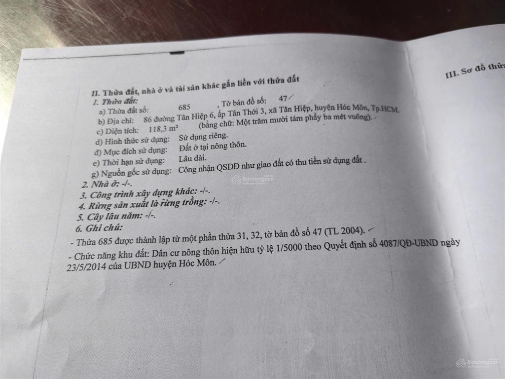 Bán nhà riêng tại 86 tân hiệp 6, 8,7 tỷ, 118,3 m2, mặt tiền 6,06m, ngõ rộng 8m