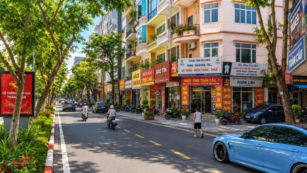 Bán nhà mặt phố trần đăng ninh, cầu giấy  40m, 7 tầng, thang máy  2 thoáng, vỉa hè  28.9tỷ