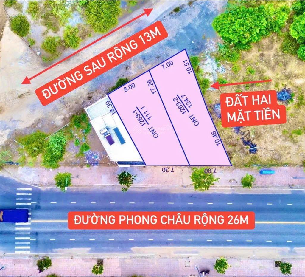 Đất 2 mặt tiền đ. phong châu  nam nha trang  111,1m2, ngang 7,3m giá 42 tr/m2
