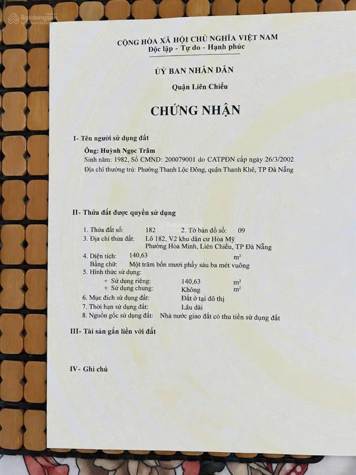 Bán đất lô góc 02 mặt tiền đường 7.5m đường nguyễn khắc nhu  hòa khánh  đà nẵng