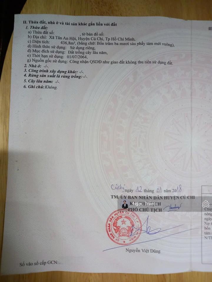 Hàng ngộp đầu tư 436m2 giá 950 triệu đường nguyễn văn khạ, xã tân an hội, củ chi, sổ hồng riêng