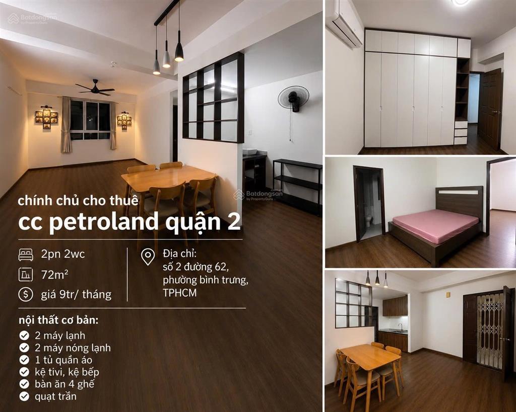 Cho thuê căn hộ petroland quận 2