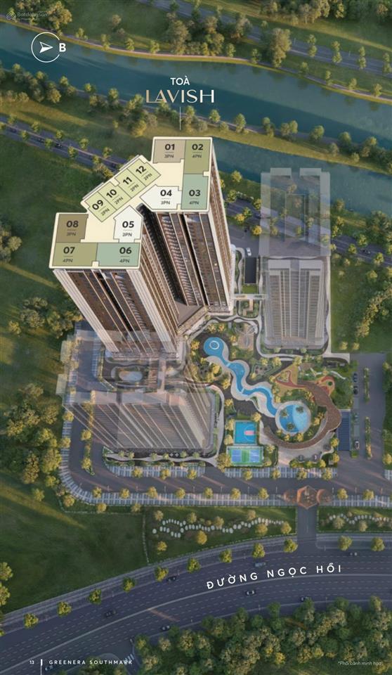 Cc cắt lỗ 500 triệu bán căn hộ 2pn tòa sm2 chung cư greenera southmark  tân hoàng minh ngọc hồi