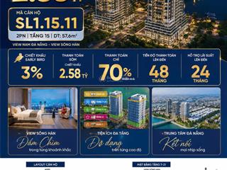 Quỹ căn ngoại giao slight tower đà nẵng chỉ 2,58 tỷ căn sl10911 1pn+ 58m² view sông và pháo hoa