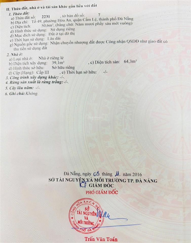 Mình chính chủ cần bán nhà kiệt thoáng rộng 3m sau lưng mặt tiền đường bùi hiển , p. hòa an