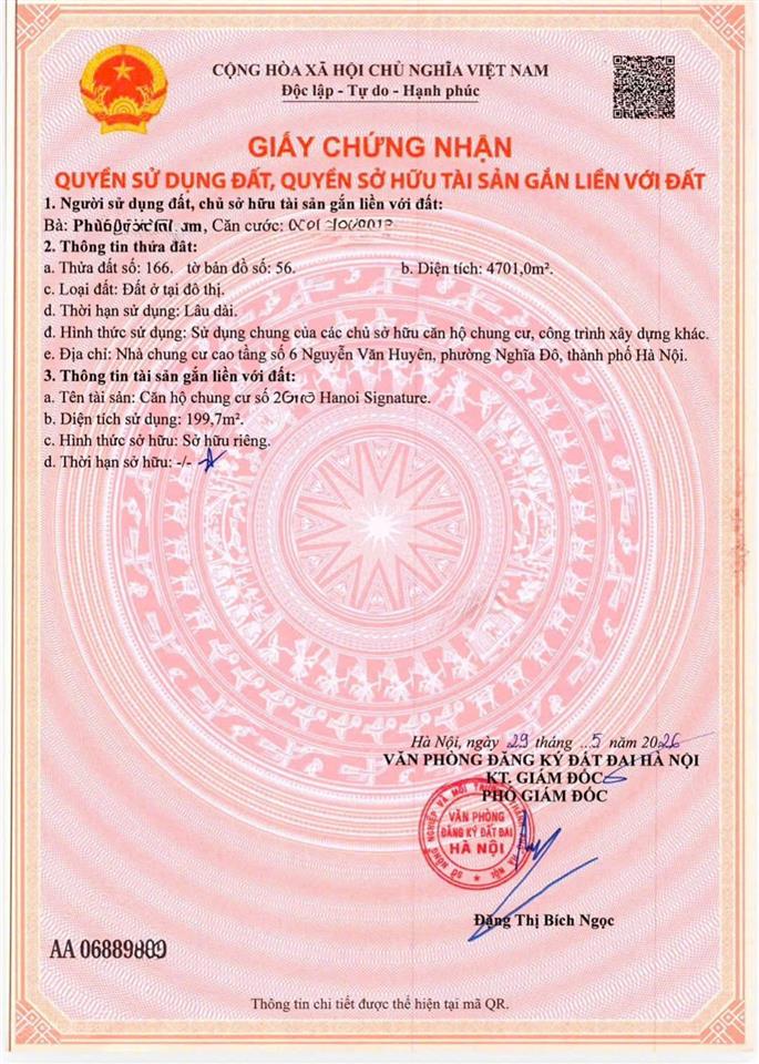 Căn 3 ngủ giá tốt hanoi signature nguyễn văn huyên nhận nhà ở ngay, sổ đỏ trao tay