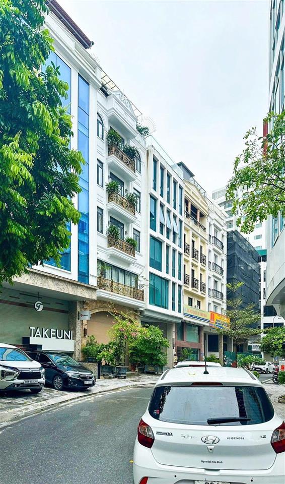 Khu phân lô cán bộ hưu trí an ninh nội khu, 104m2 7 tầng mt 8.4m thoáng sau, thiện trí bán