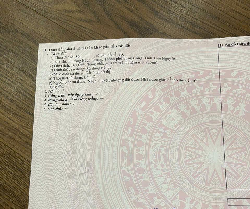 CHÍNH CHỦ BÁN ĐẤT BÁCH QUANG – THÁI NGUYÊN
