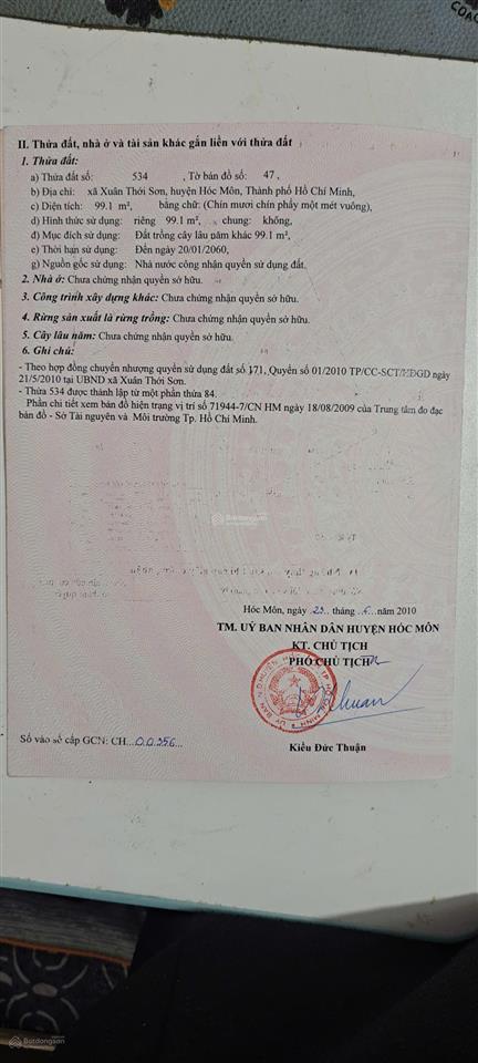 Bán đất sổ đỏ riêng hóc môn, hồ chí minh