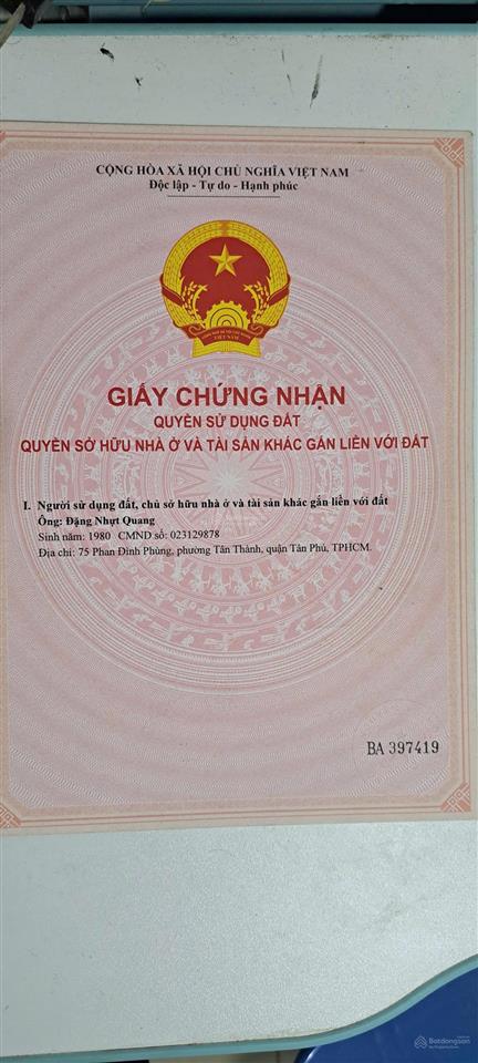 Bán đất sổ đỏ riêng hóc môn, hồ chí minh