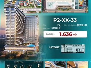 Căn hộ chung cư bán tại prima bay, 1,6 tỷ, 30m2, view bến du thuyền yacht club