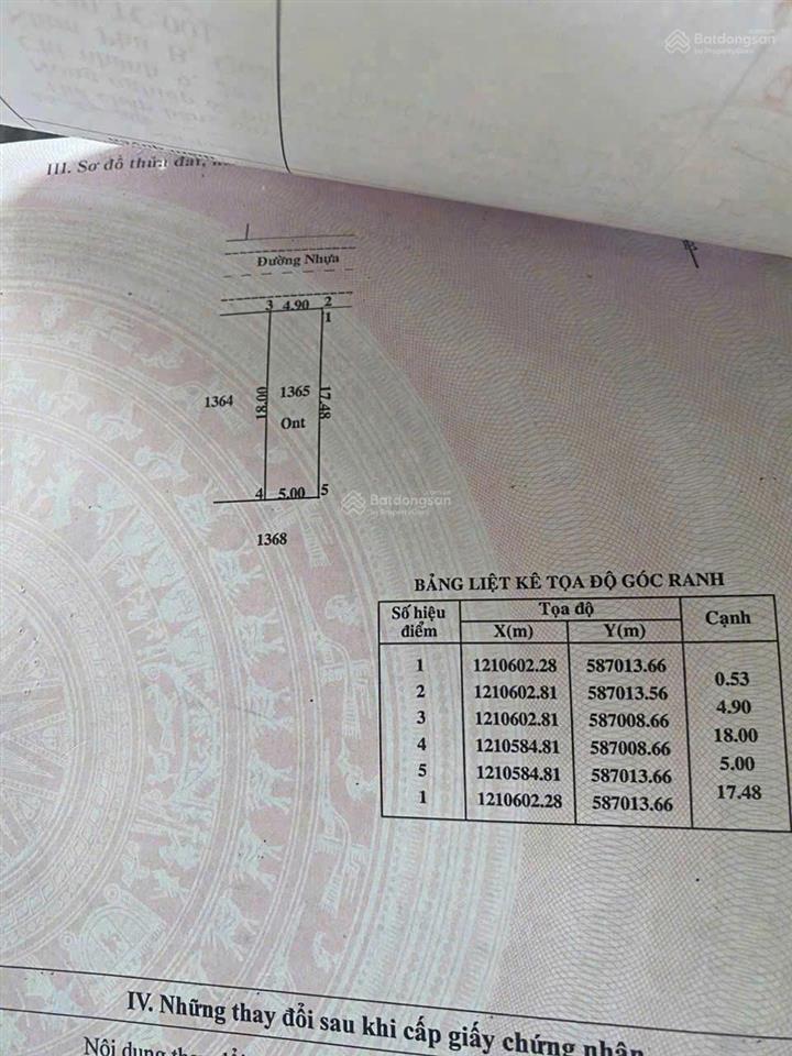 Chủ ngộp bank cần bán lô 90m2 giá 1 tỷ đ. hồ văn tắng xã tân phú trung, full thổ. sổ hồng riêng