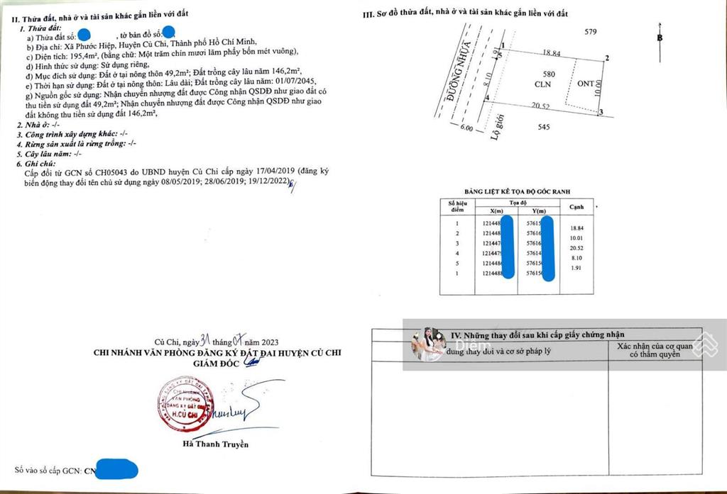 195m2 giá 690tr đ. cao thị bèo  phước hiệp gần bệnh viện củ chi, shr cách cầu vượt chỉ 5p đi xe