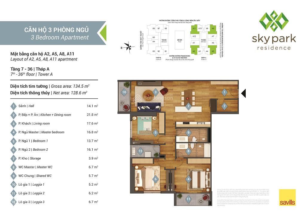 Rẻ nhất sky park  cầu giấy  127m2, 3pn 2vs, căn góc, nhà đẹp, giá nhỉnh 13 tỷ