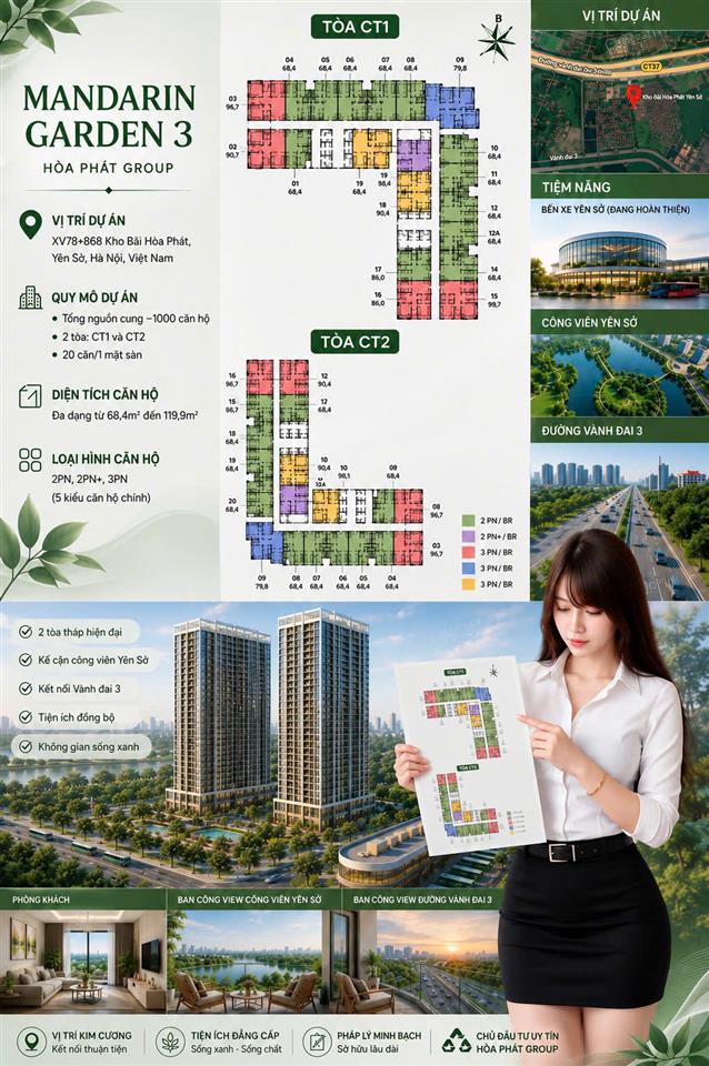 *MANDARIN GARDEN 3 YÊN SỞ – SIÊU PHẨM CĂN HỘ MỚI TỪ CHỦ ĐẦU TƯ HÒA PHÁT**
