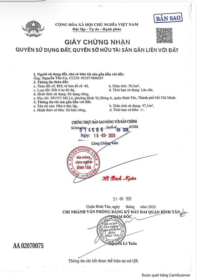 CHÍNH CHỦ BÁN NHÀ 1 TRỆT 3 LẦU – BÌNH TRỊ ĐÔNG A, BÌNH TÂN – GIÁ CHỈ 6,8 TỶ