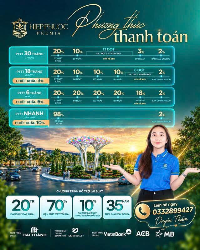 HIỆP PHƯỚC PREMIA – NỀN ĐẸP GIÁ TỪ 1,79 TỶ  GIÁP NHÀ BÈ