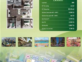 Bán căn 3phòng ngủ 80,38m2 với đơn giá 53tr/m2