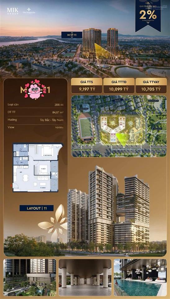 Bán độc quyền căn 2pn tầng trung siêu đẹp view công viên ngọc thụy 6.8ha