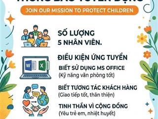 CÔNG TY TNHH QUỸ BẢO VỆ TRẺ EM DORA TUYỂN DỤNG NHÂN SỰ HOẠT ĐỘNG XÃ HỘI