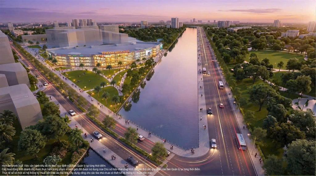 Phối cảnh trung tâm thương mại Vincom Mega Mall (4,6ha) tại Vinhomes Saigon Park.