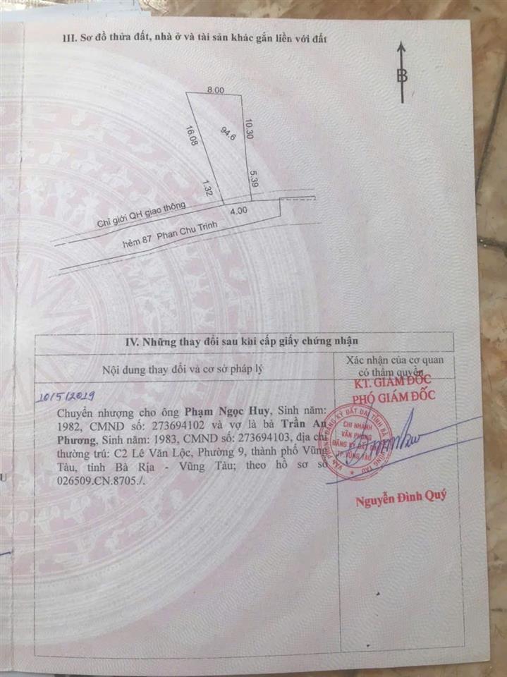 CHÍNH CHỦ BÁN ĐẤT PHAN CHU TRINH – KHU PHỐ TÂY VŨNG TÀU