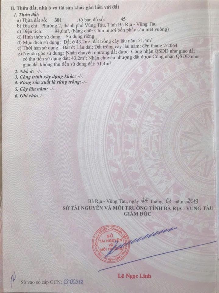 CHÍNH CHỦ BÁN ĐẤT PHAN CHU TRINH – KHU PHỐ TÂY VŨNG TÀU