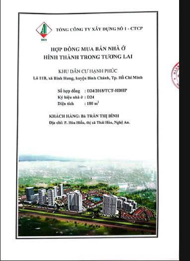 ►  BÁN HỢP ĐỒNG NHÀ Ở HÌNH THÀNH TRONG TƯƠNG LAI – KHU DÂN CƯ HẠNH PHÚC