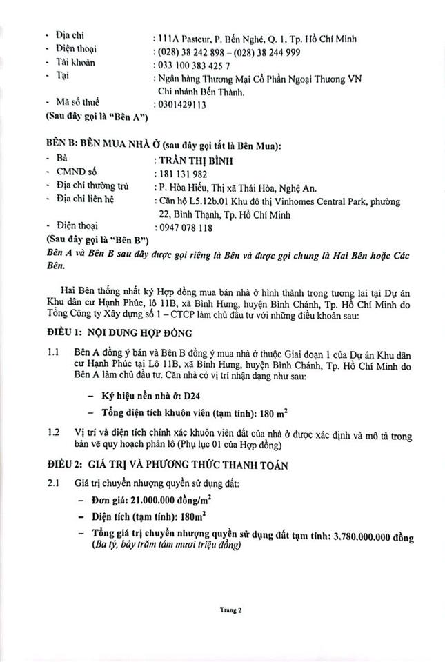 ►  BÁN HỢP ĐỒNG NHÀ Ở HÌNH THÀNH TRONG TƯƠNG LAI – KHU DÂN CƯ HẠNH PHÚC