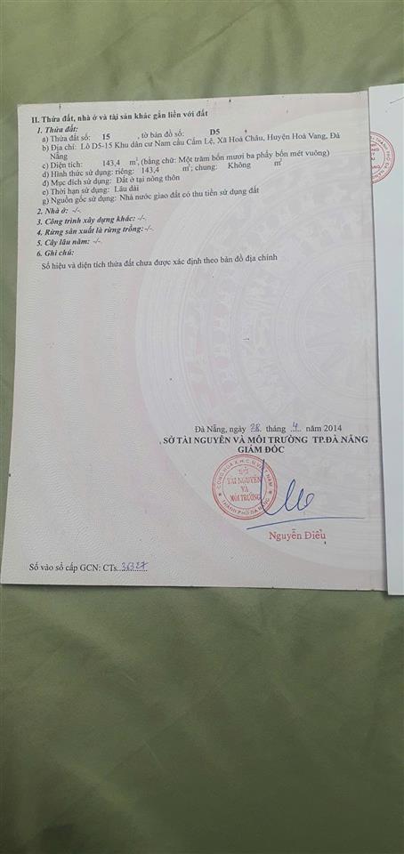 CHÍNH CHỦ BÁN LÔ ĐẤT 2 MẶT TIỀN – NAM CẦU CẨM LỆ - ĐÀ NẴNG