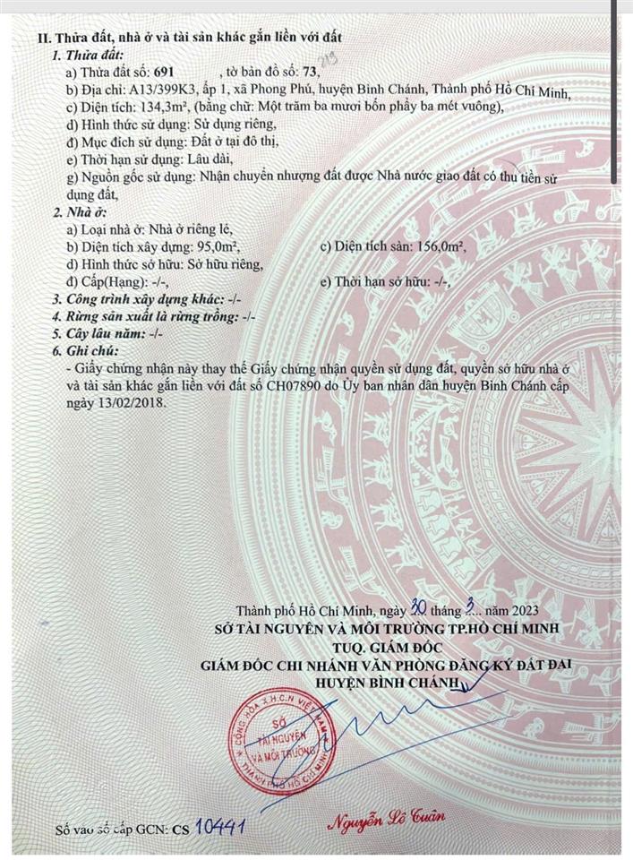 BÁN Nhà PHONG PHÚ BÌNH CHÁNH  HẺM XE HƠI 5M  GIÁ 7,2 TỶ