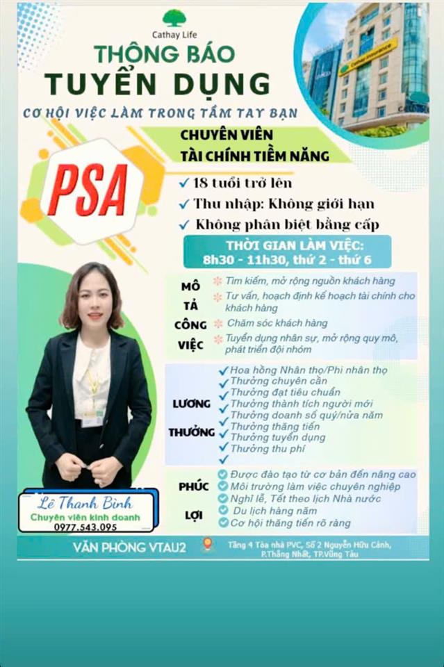 CATHAY LIFE TUYỂN DỤNG TƯ VẤN VIÊN BẢO HIỂM