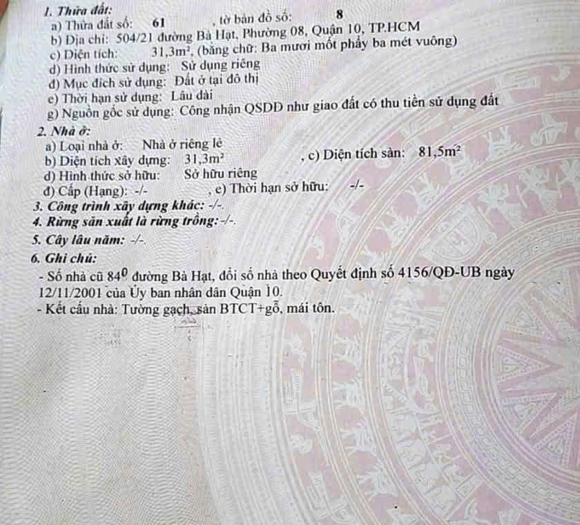 SỞ HỮU NHÀ CHẤT GIỮA TIM SÀI GÒN