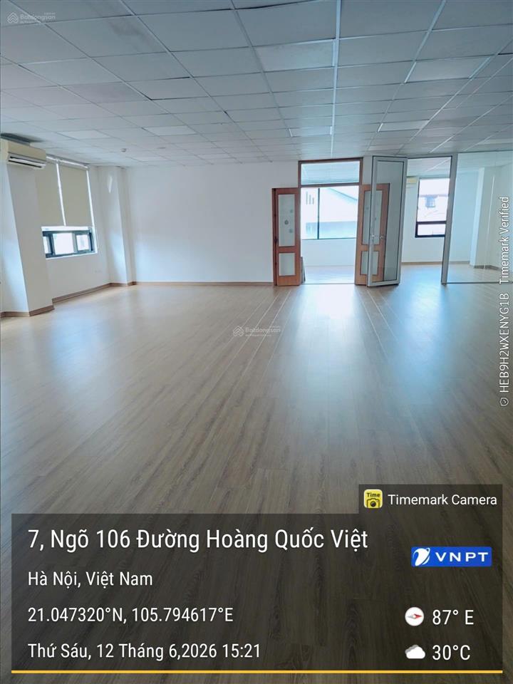 Cho thuê văn phòng hoàng quốc việt  nghĩa đô  cầu giấy dt 150m² giá 22tr/tháng