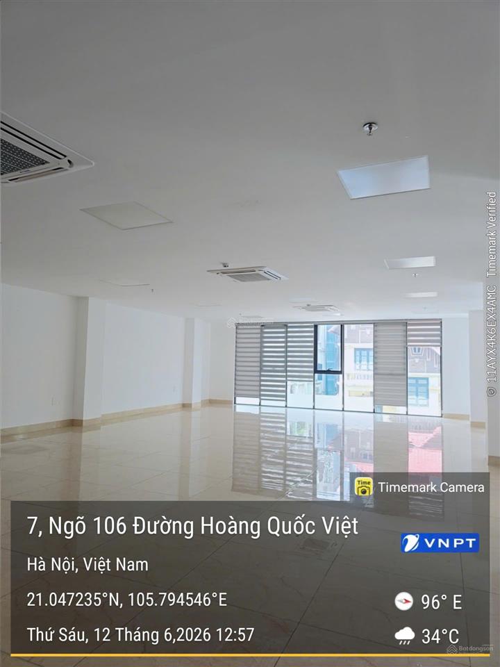Cho thuê văn phòng hoàng quốc việt  nghĩa đô  cầu giấy dt 150m² giá 22tr/tháng