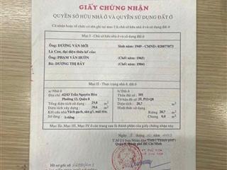 Bán nhà hẻm trần nguyên hãn p.13 quận 8 giá 2,350