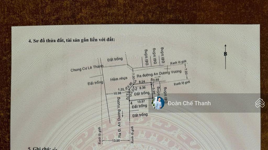 Lô góc 2 mặt tiền 71m2 thổ cư, đường 13m và 7m an dương vương giáp quận 8, sổ hồng riêng