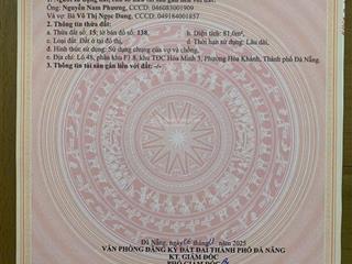 Mình chính chủ cần bán đất đường phan thị nể, p. hòa minh, đường 5,5m lề 3m nằm giữa 2 nhà 3 tầng