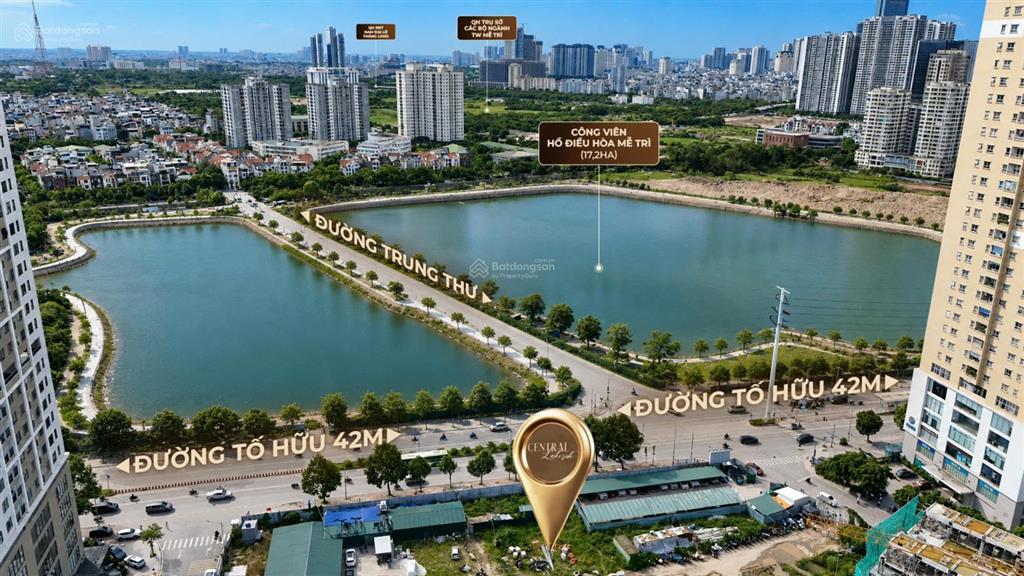 Sở hữu suất ngoại giao 100m² đất vàng view hồ điều hòa tại central lakeside trung văn, mỗ lao