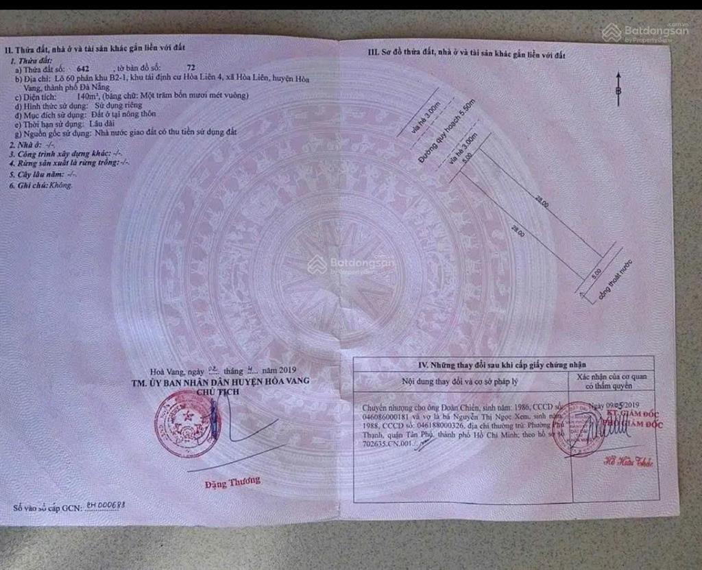 Mình chính chủ cần bán lô đất khu tái định cư hoà liên 4, tp đà nẵng .