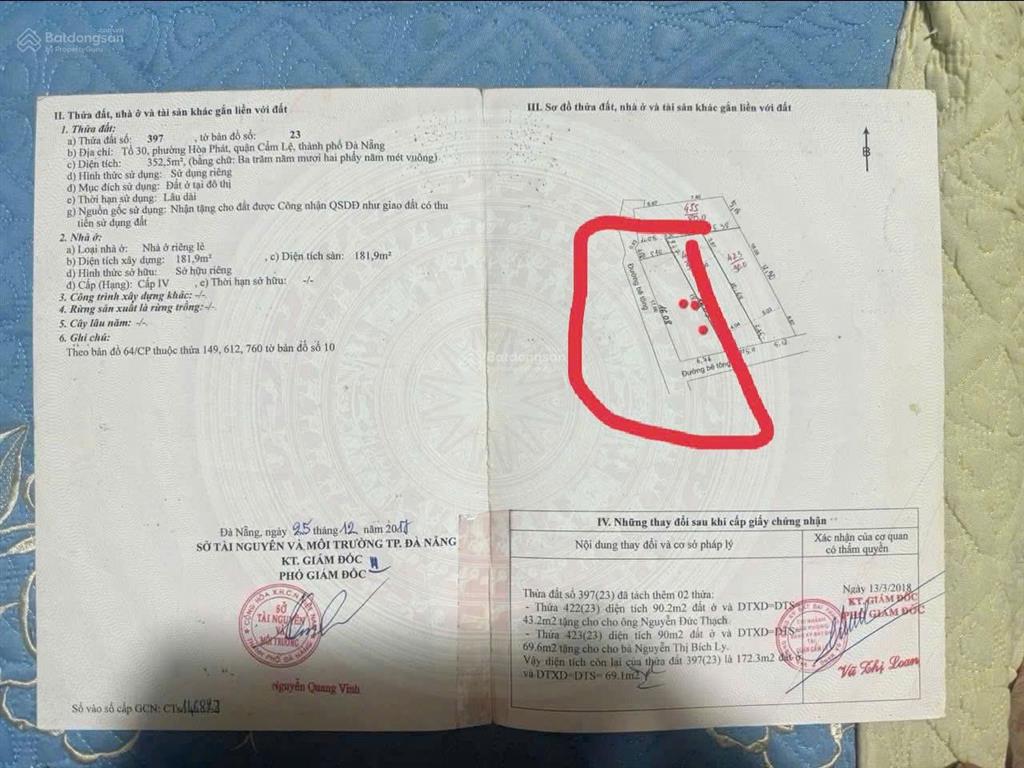 Mình chính chủ cần bán bán lô đất 2mk ô tô tận nơi kiệt 610 tôn đản . vị trí gần lê trọng tấn