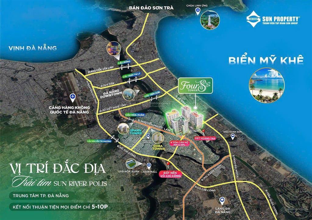 Căn hộ cao cấp fours tower hướng đông nam có sân vườn tại hoà xuân