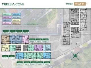 Suất nội bộ chủ đầu tư 2pn 79m2 trellia cove. giá bán nhanh chỉ 5.48 tỷ. giỏ hàng cđt giá tốt