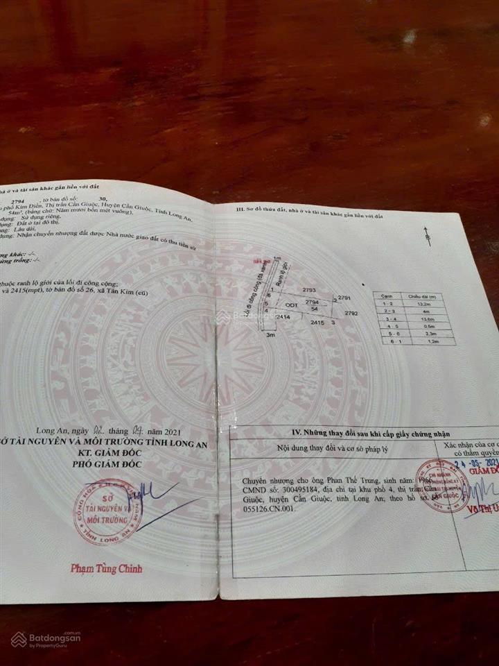 Bán đất ngã 3 tân kim, cần giuộc, long an